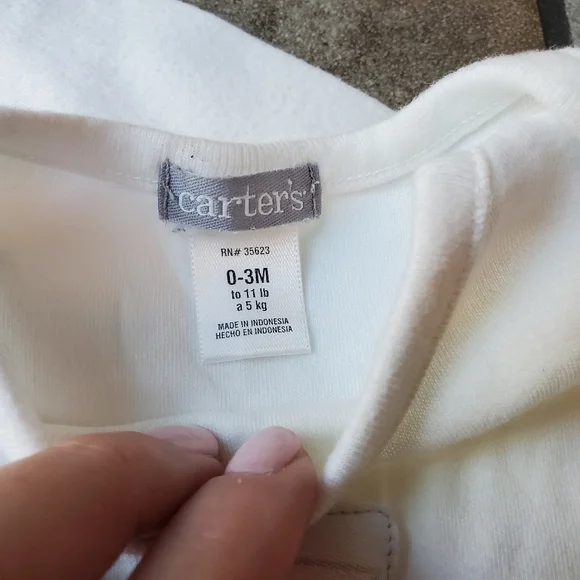 Carters 2 Cotton Sleepers Sleep Sack White Vintage Baby Gender Neutral 0-3M VTG - Picture 4 of 9